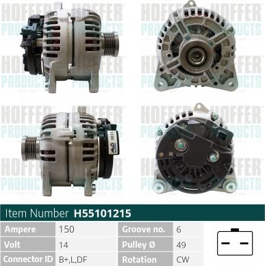 Hoffer H55101215 - Alternatore autozon.pro