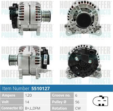 Hoffer H5510127 - Alternatore autozon.pro