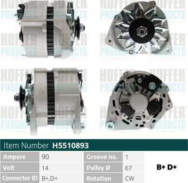 Hoffer H5510893 - Alternatore autozon.pro