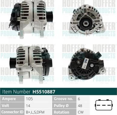 Hoffer H5510887 - Alternatore autozon.pro