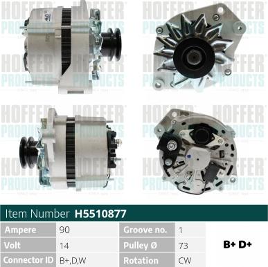 Hoffer H5510877 - Alternatore autozon.pro