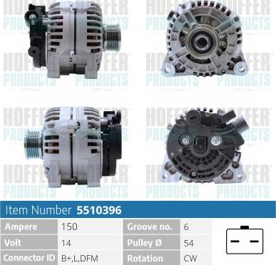 Hoffer H5510396 - Alternatore autozon.pro