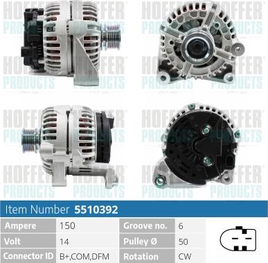 Hoffer H5510392 - Alternatore autozon.pro