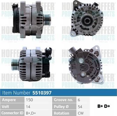 Hoffer H5510397 - Alternatore autozon.pro