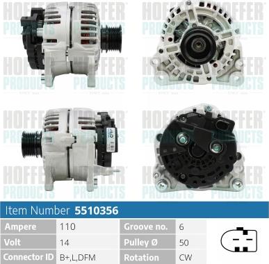 Hoffer H5510356 - Alternatore autozon.pro