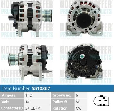 Hoffer H5510367 - Alternatore autozon.pro