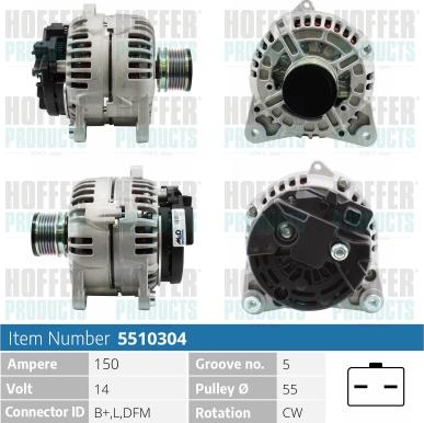 Hoffer H5510304 - Alternatore autozon.pro