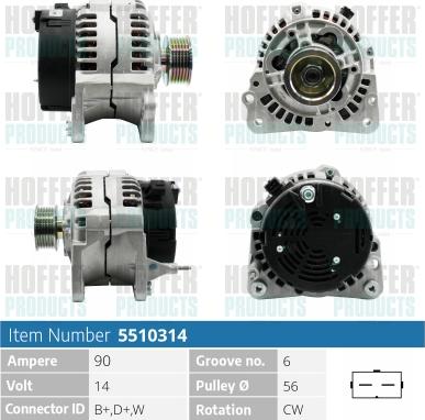 Hoffer H5510314 - Alternatore autozon.pro