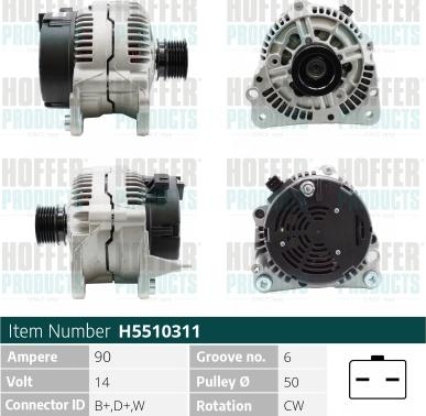 Hoffer H5510311 - Alternatore autozon.pro