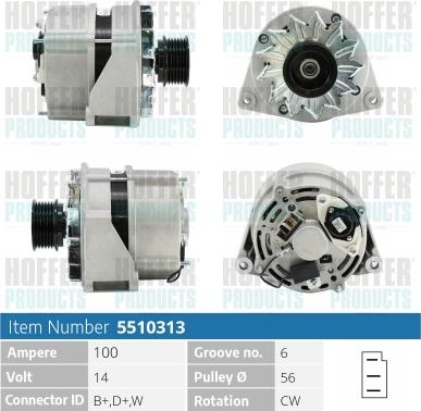 Hoffer H5510313 - Alternatore autozon.pro