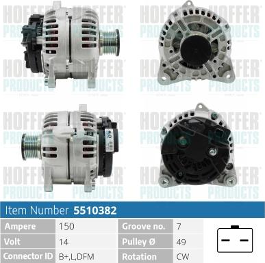 Hoffer H5510382 - Alternatore autozon.pro