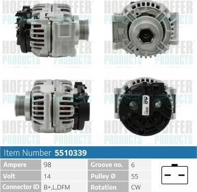 Hoffer H5510339 - Alternatore autozon.pro