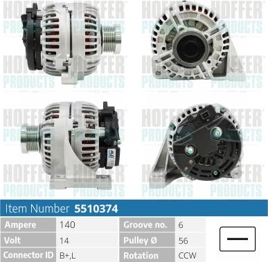 Hoffer H5510374 - Alternatore autozon.pro