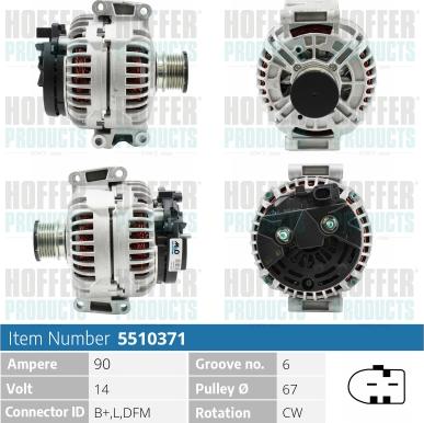 Hoffer H5510371 - Alternatore autozon.pro