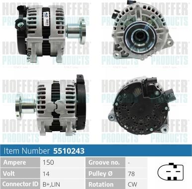 Hoffer H5510243 - Alternatore autozon.pro