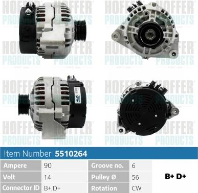 Hoffer H5510264 - Alternatore autozon.pro