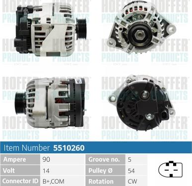 Hoffer H5510260 - Alternatore autozon.pro