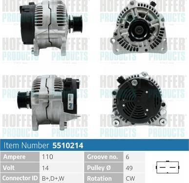 Hoffer H5510214 - Alternatore autozon.pro