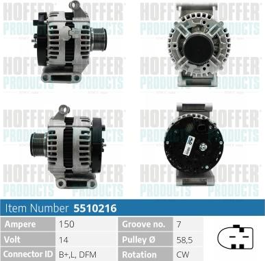 Hoffer H5510216 - Alternatore autozon.pro