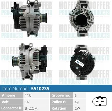 Hoffer H5510235 - Alternatore autozon.pro