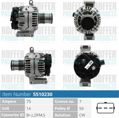 Hoffer H5510230 - Alternatore autozon.pro