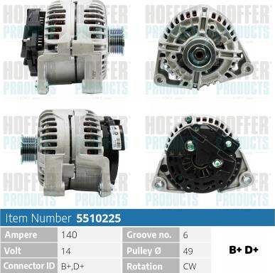 Hoffer H5510225 - Alternatore autozon.pro