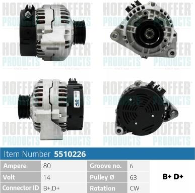 Hoffer H5510226 - Alternatore autozon.pro