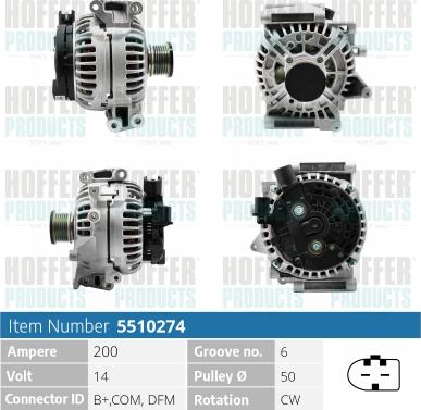 Hoffer H5510274 - Alternatore autozon.pro