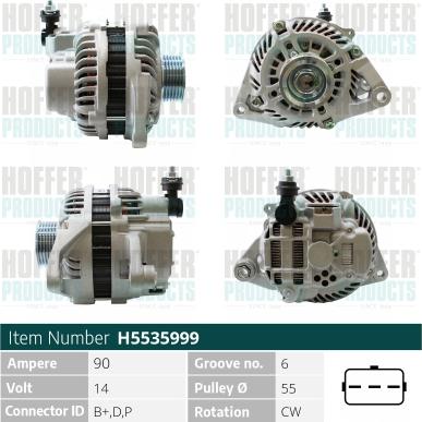 Hoffer H5535999 - Alternatore autozon.pro