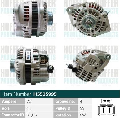 Hoffer H5535995 - Alternatore autozon.pro