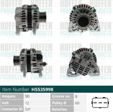 Hoffer H5535998 - Alternatore autozon.pro