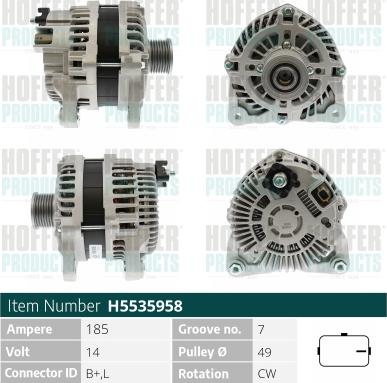 Hoffer H5535958 - Alternatore autozon.pro