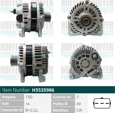 Hoffer H5535986 - Alternatore autozon.pro