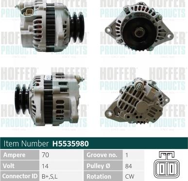 Hoffer H5535980 - Alternatore autozon.pro