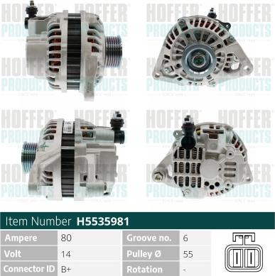 Hoffer H5535981 - Alternatore autozon.pro