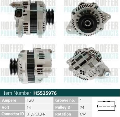 Hoffer H5535976 - Alternatore autozon.pro