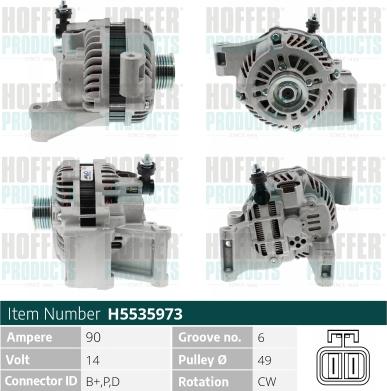 Hoffer H5535973 - Alternatore autozon.pro