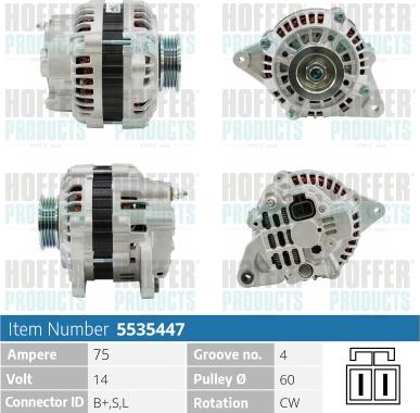 Hoffer H5535447 - Alternatore autozon.pro