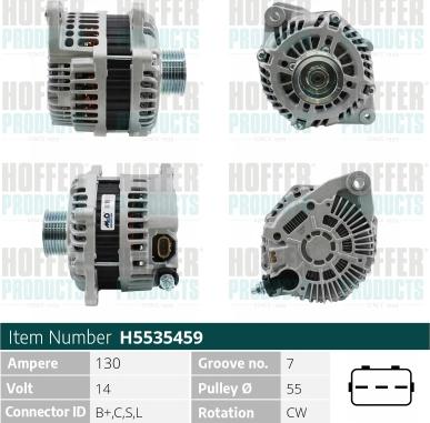 Hoffer H5535459 - Alternatore autozon.pro