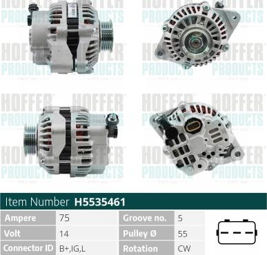 Hoffer H5535461 - Alternatore autozon.pro