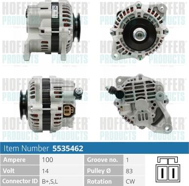 Hoffer H5535462 - Alternatore autozon.pro