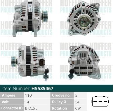 Hoffer H5535467 - Alternatore autozon.pro