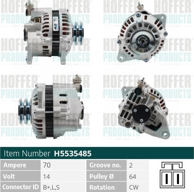 Hoffer H5535485 - Alternatore autozon.pro