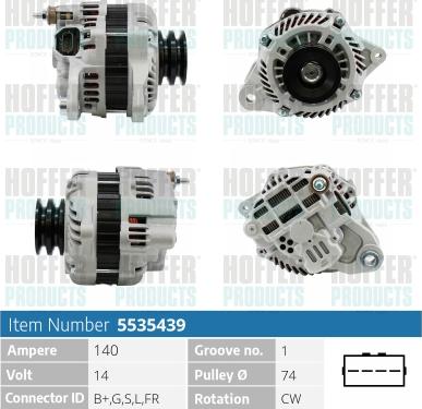 Hoffer H5535439 - Alternatore autozon.pro