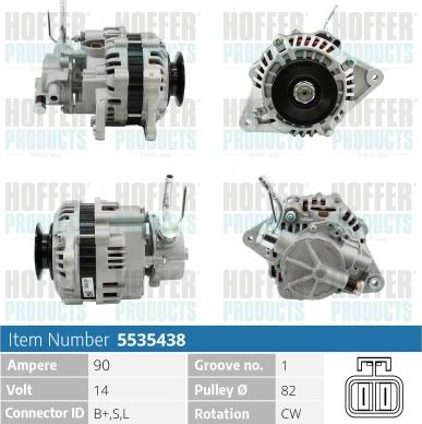 Hoffer H5535438 - Alternatore autozon.pro