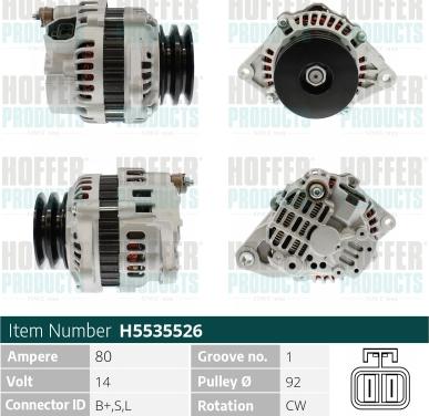 Hoffer H5535526 - Alternatore autozon.pro