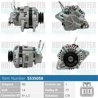 Hoffer H5535058 - Alternatore autozon.pro