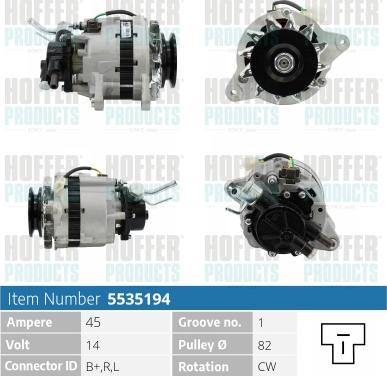 Hoffer H5535194 - Alternatore autozon.pro