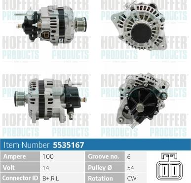 Hoffer H5535167 - Alternatore autozon.pro