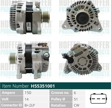 Hoffer H55351001 - Alternatore autozon.pro